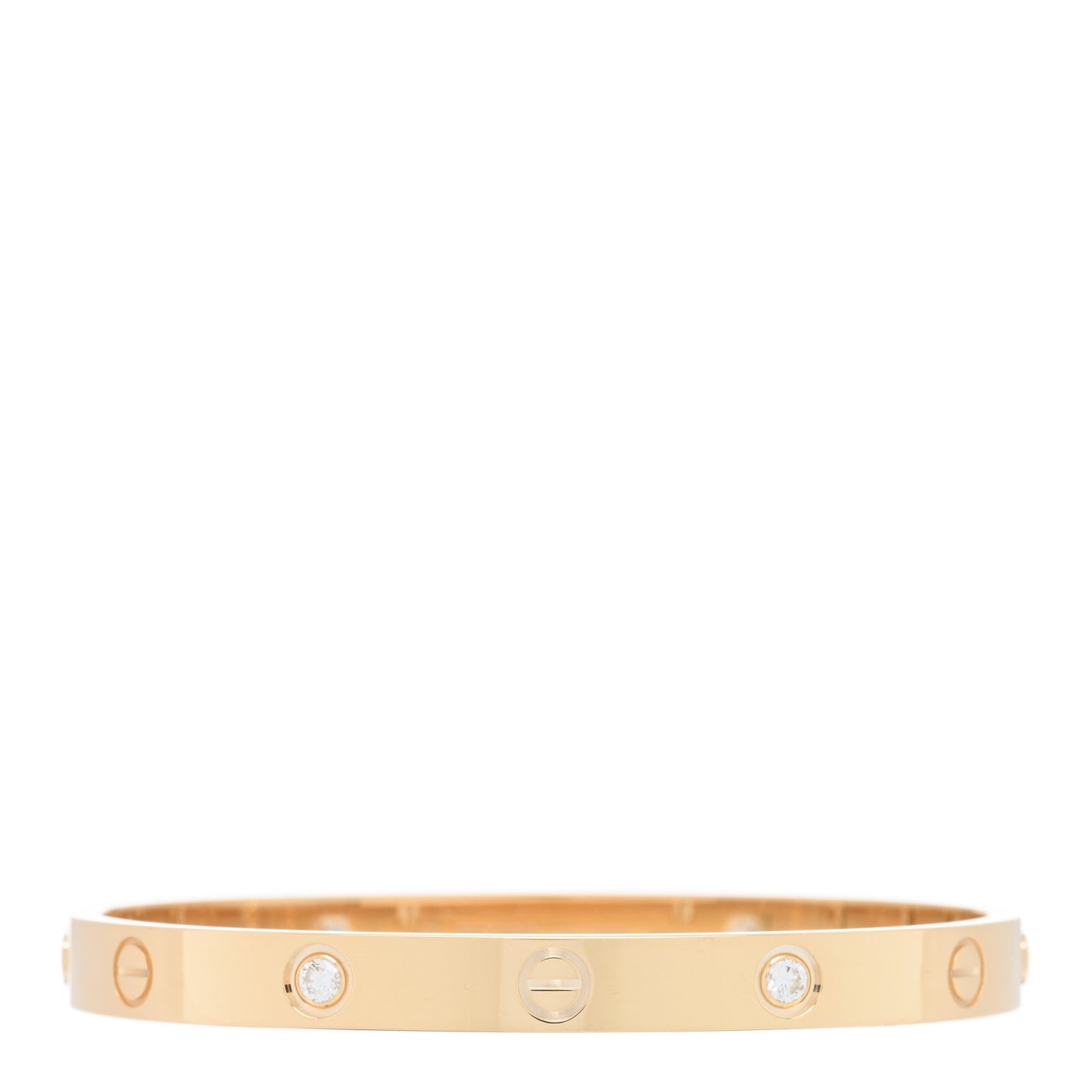 18K Yellow Gold 4 Diamond LOVE Bracelet 17