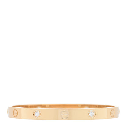 Cartier 18K Yellow Gold 4 Diamond LOVE Bracelet 17 1 of 3