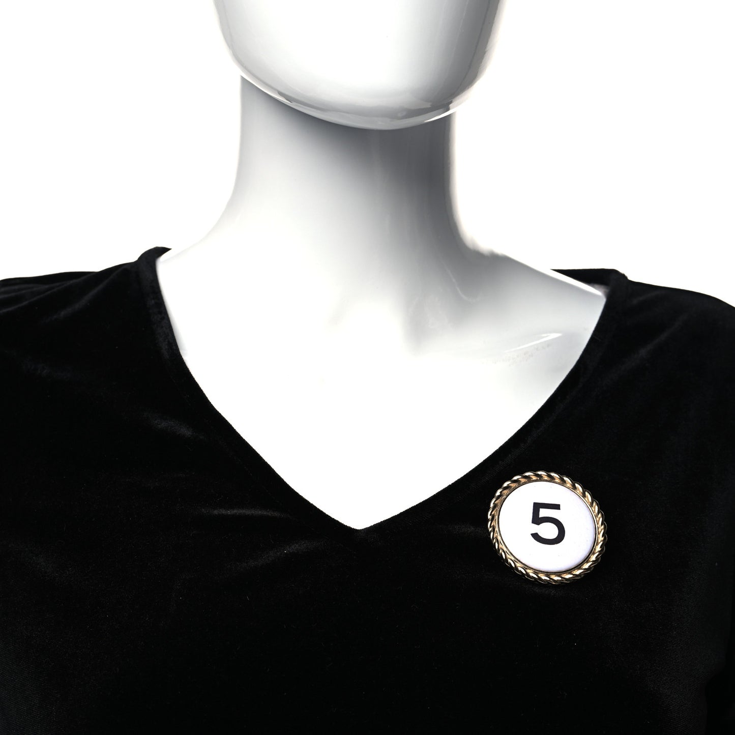 Enamel N°5 Brooch White Gold