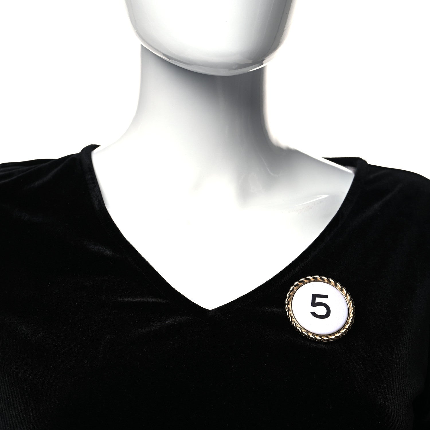 Chanel Enamel N°5 Brooch White Gold 2 of 4