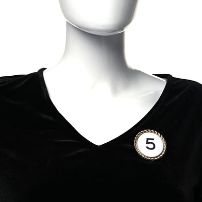 Chanel Enamel N°5 Brooch White Gold 2 of 4