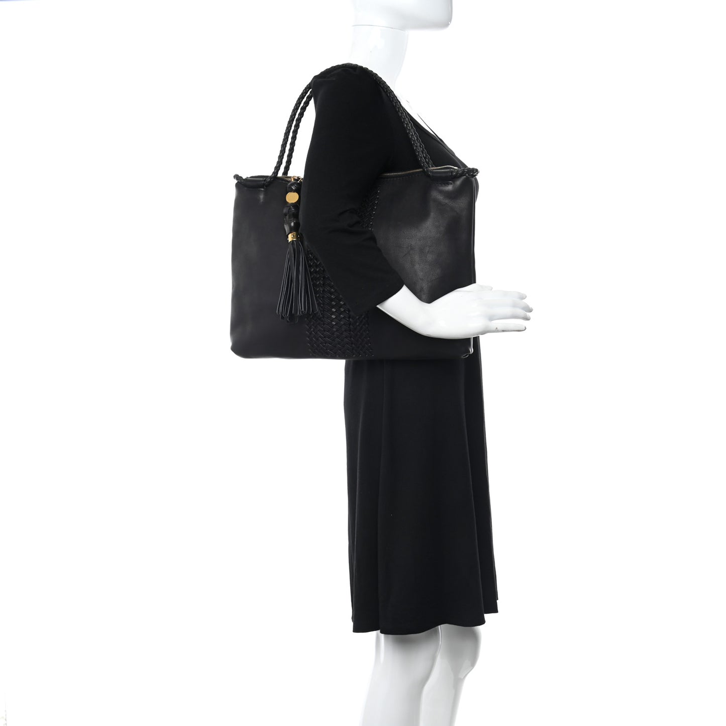 Calfskin Handmade Medium Shoulder Bag Black