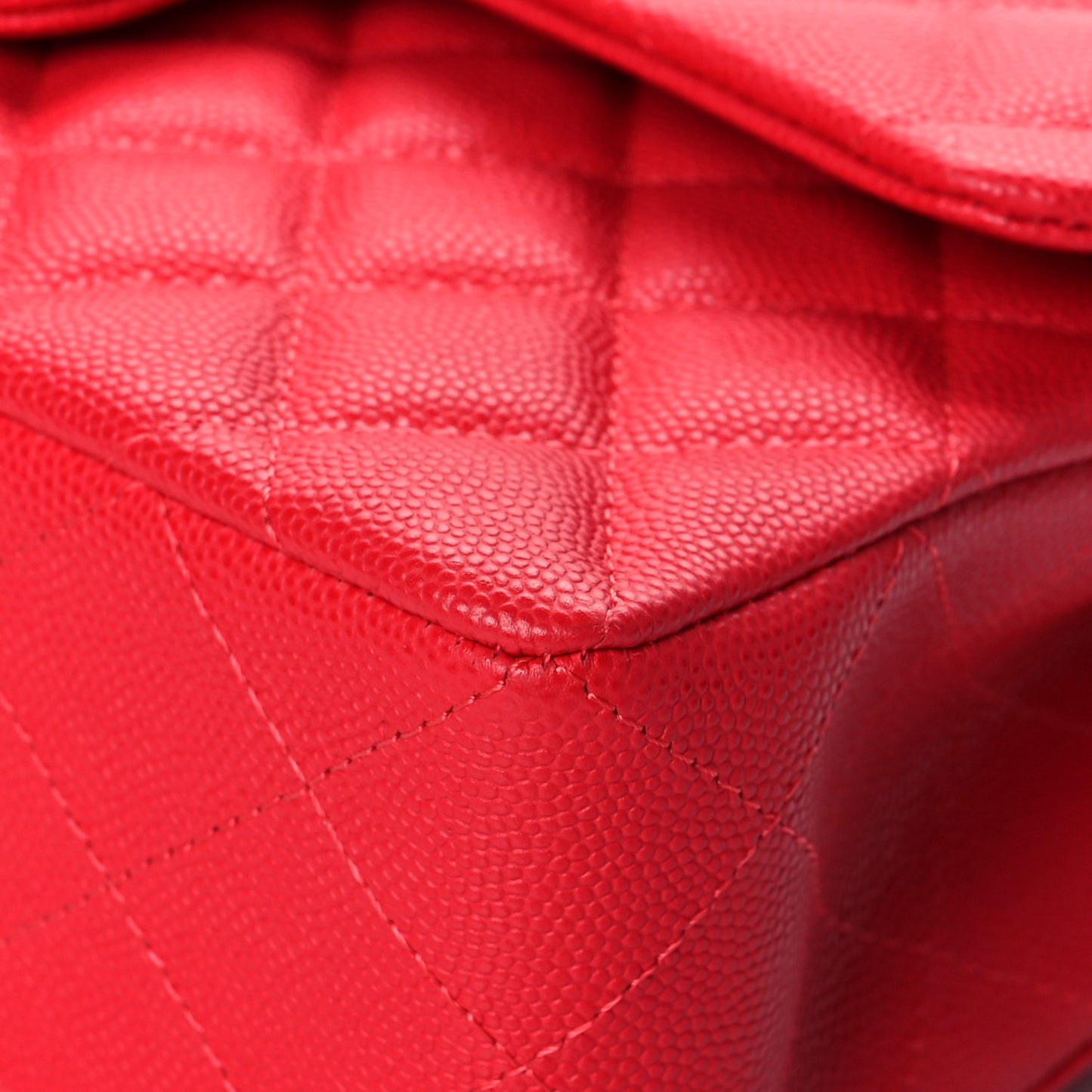 Caviar Quilted Small Double Flap Red