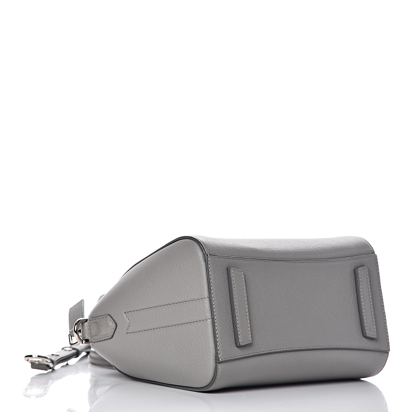 Sugar Goatskin Mini Antigona Pearl Grey