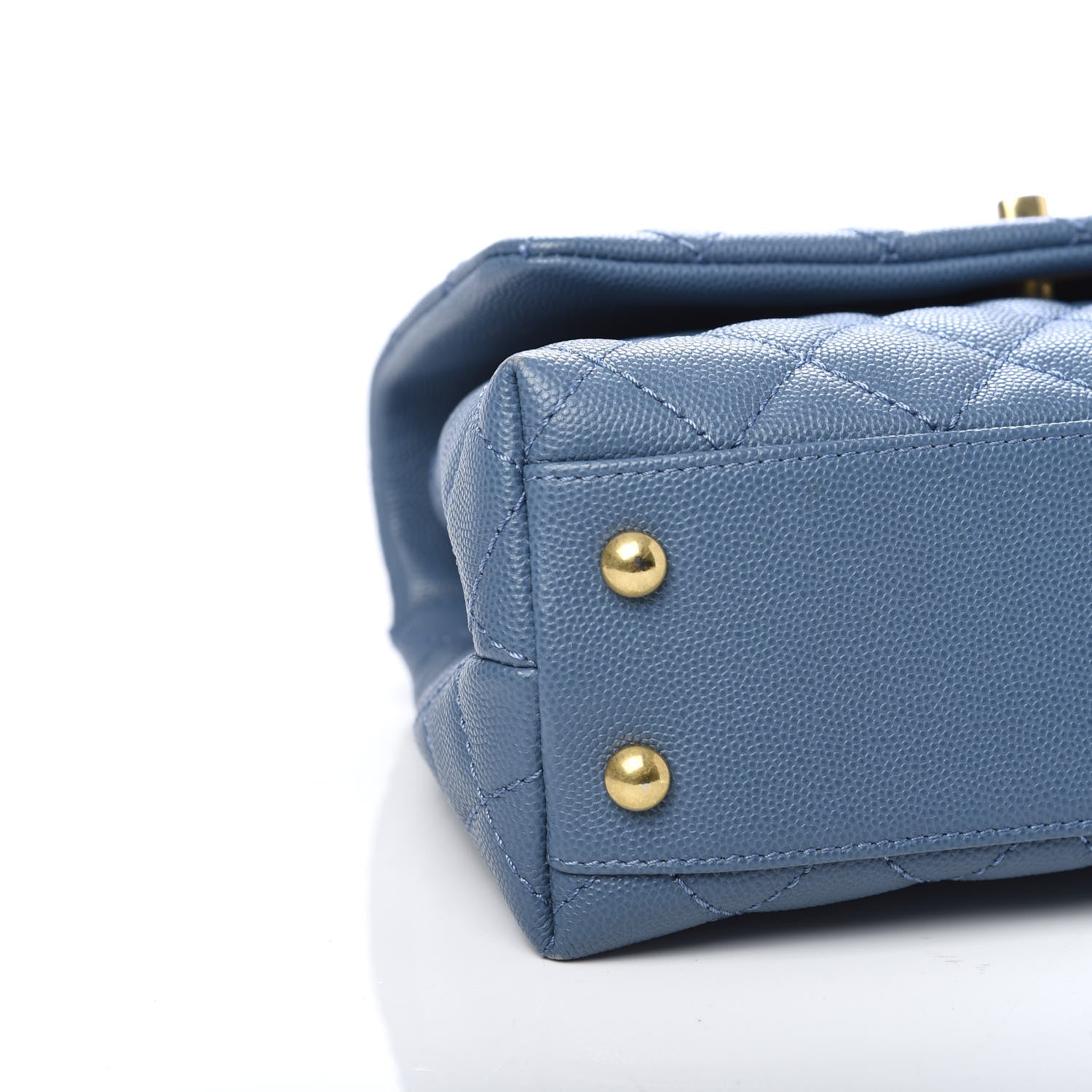 Chanel Caviar Quilted Mini Coco Handle Flap Blue 8 of 10