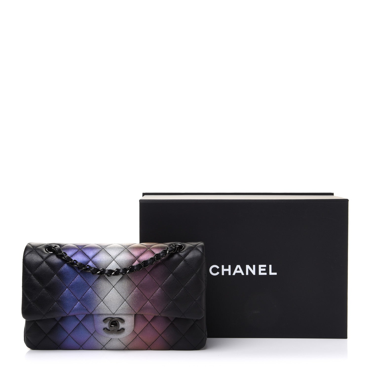 Chanel Calfskin Quilted Ombre Medium Double Flap Black 12 of 12