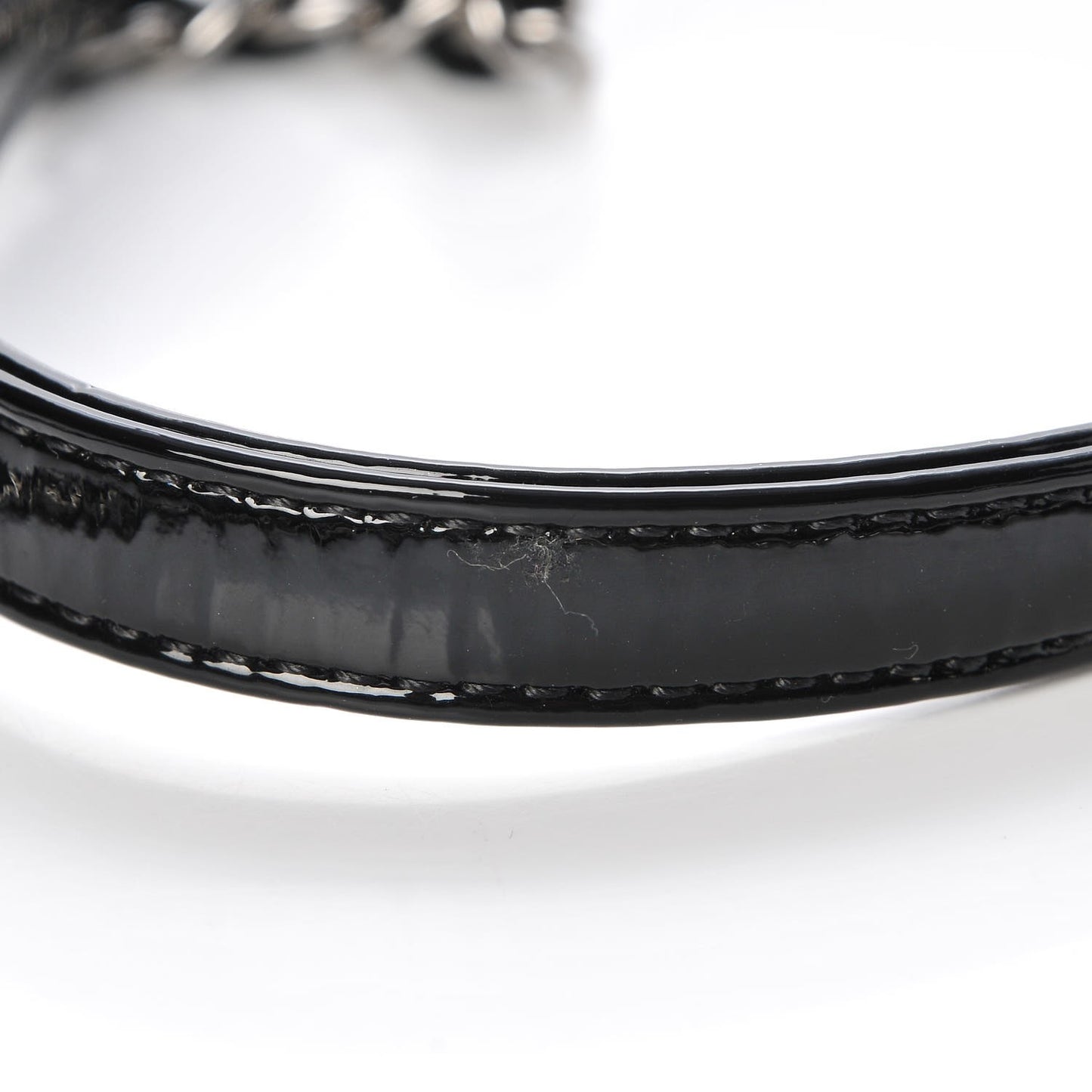 Plexiglass Patent Mini Striped Boy Brick Flap Black White