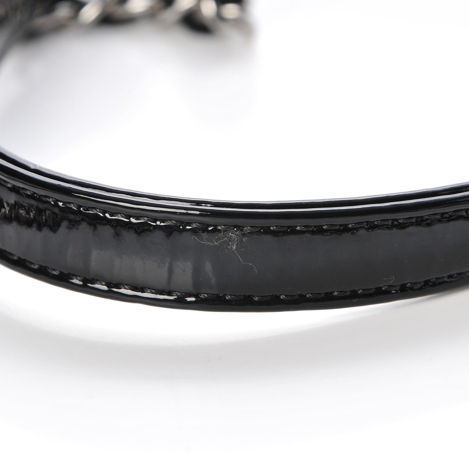 Chanel Plexiglass Patent Mini Striped Boy Brick Flap Black White 9 of 9