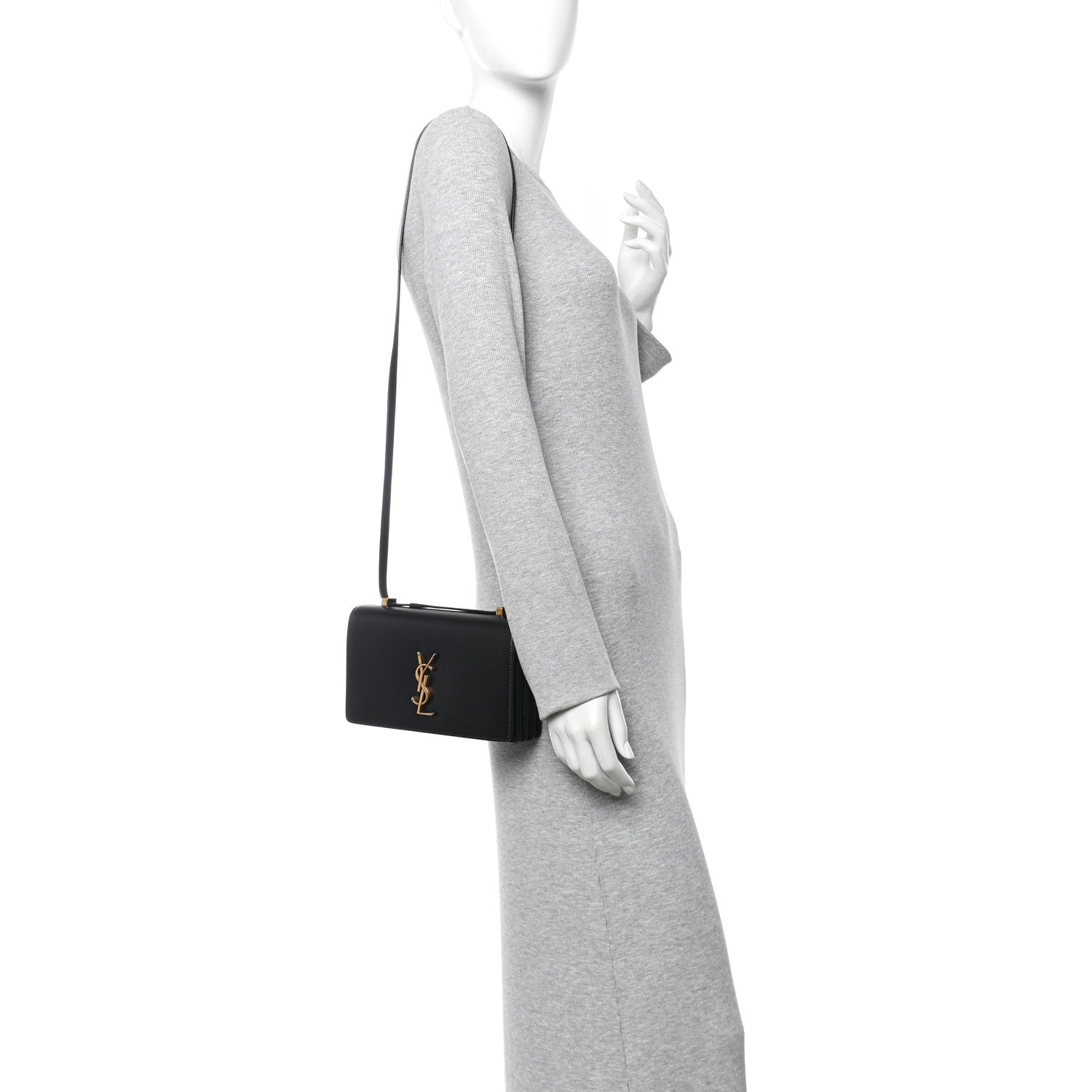 Saint Laurent Calfskin Monogram Small Dylan Shoulder Bag Black 2 of 10
