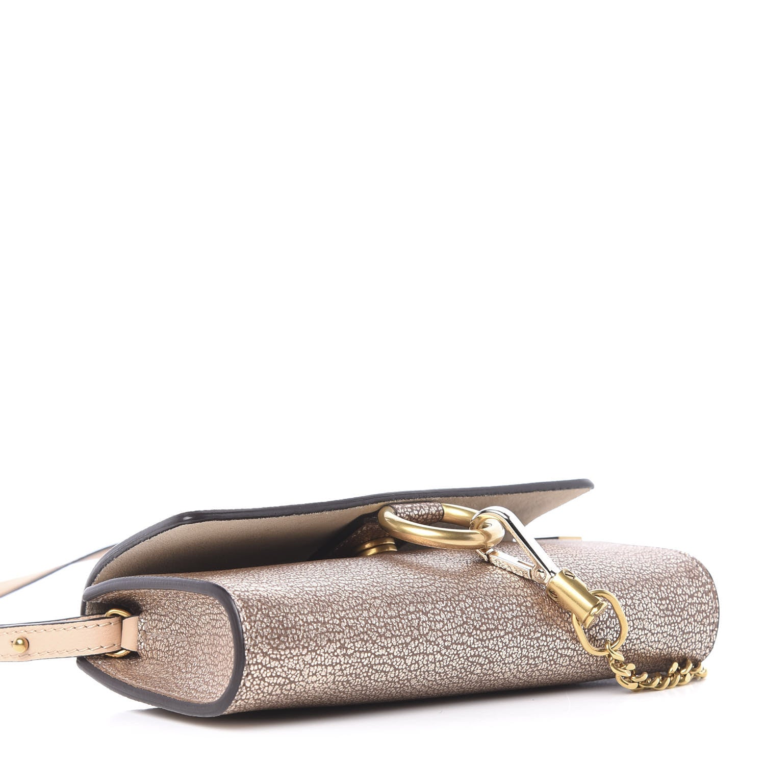 Chloe Metallic Goatskin Mini Faye Shoulder Bag Abstract Gold 4 of 10