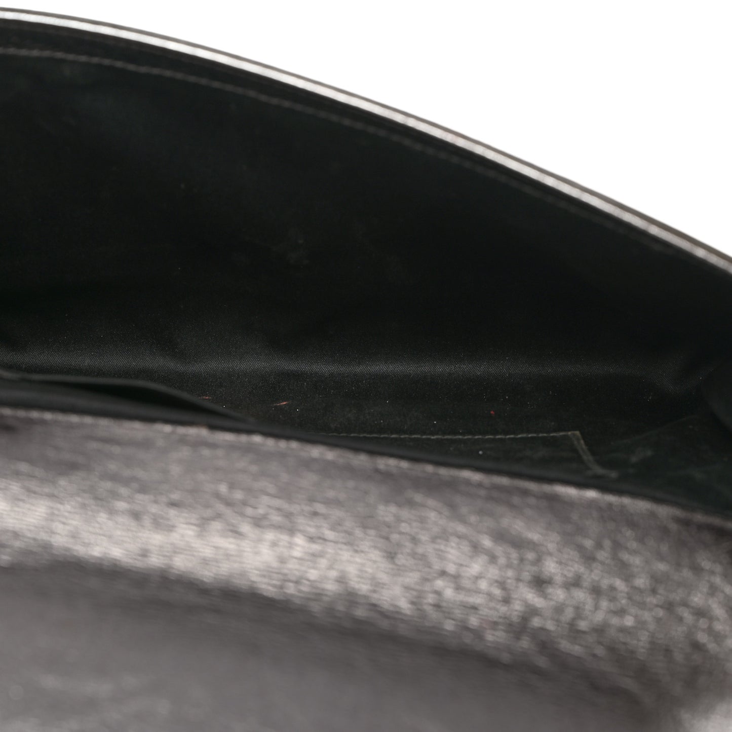 Metallic Calfskin Large Belle De Jour Clutch Dark Silver