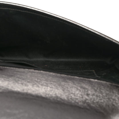 Saint Laurent Metallic Calfskin Large Belle De Jour Clutch Dark Silver 5 of 8