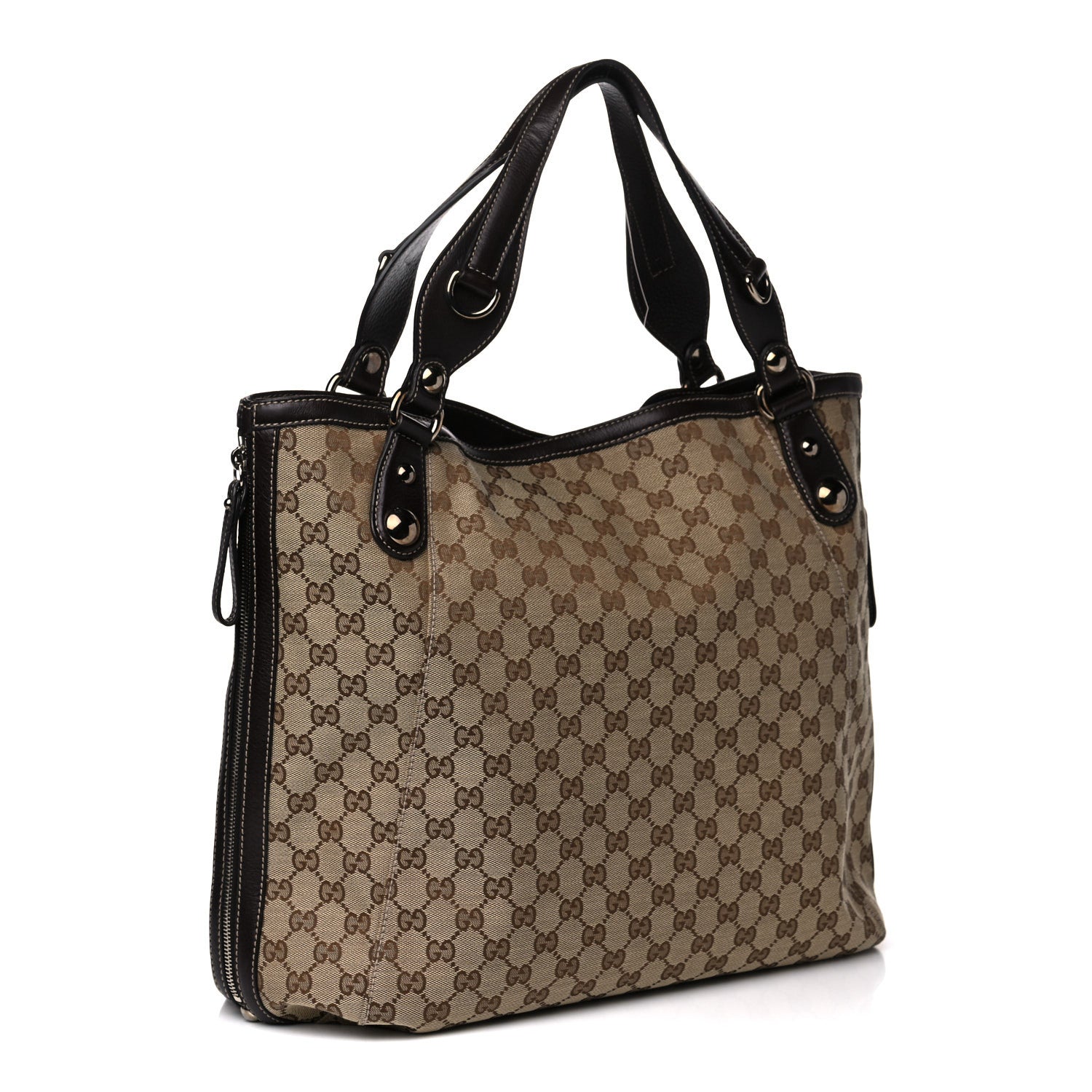 Gucci Monogram Large Icon Bit Tote Dark Brown 3 of 14