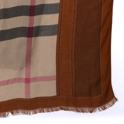 Burberry Modal Silk Haymarket Check Scarf Bronze 3 of 4