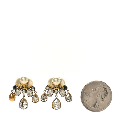 Christian Dior Pearl Crystal Tribales Earrings Gold 3 of 10