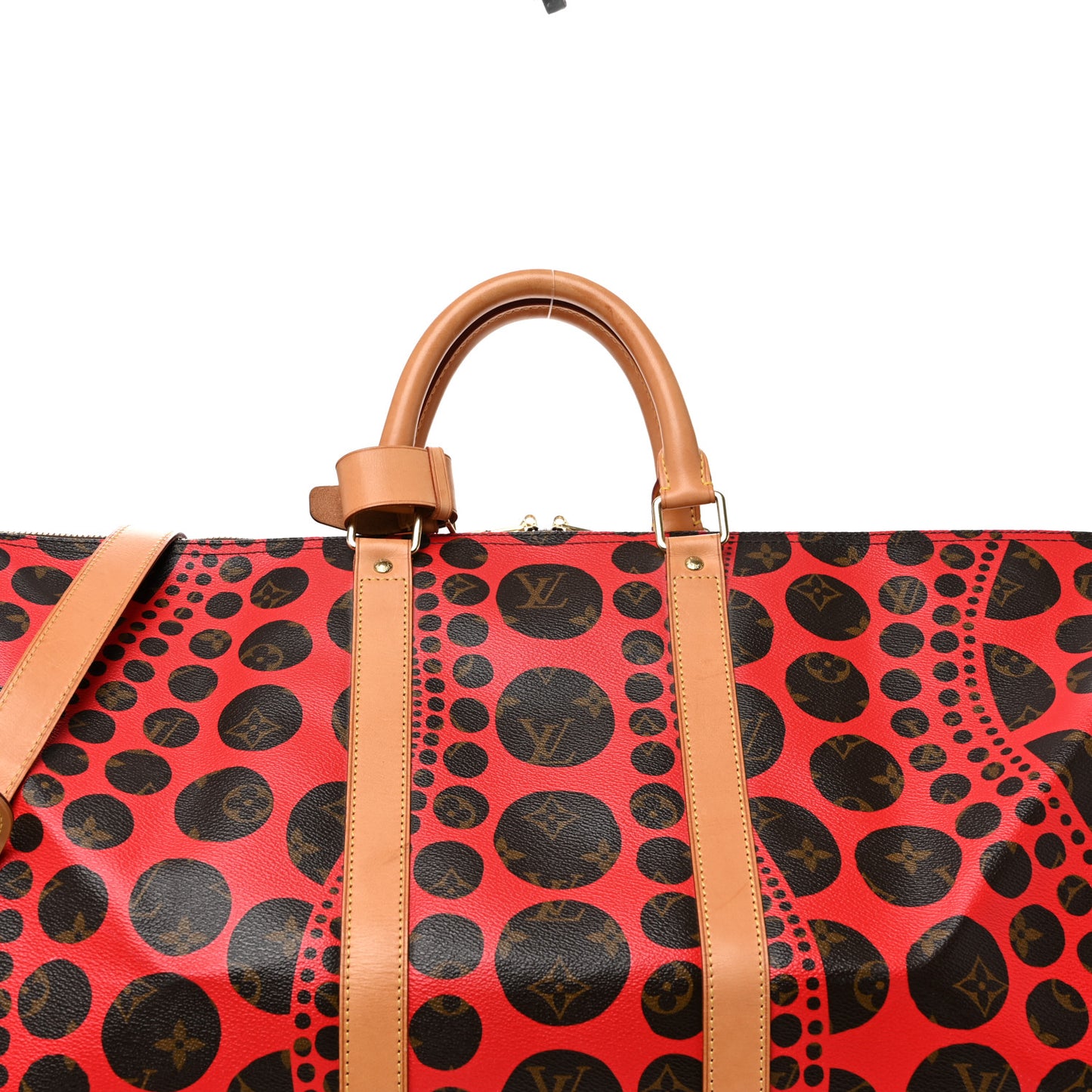 Monogram Kusama Pumpkin Dots Keepall Bandouliere 55 Red