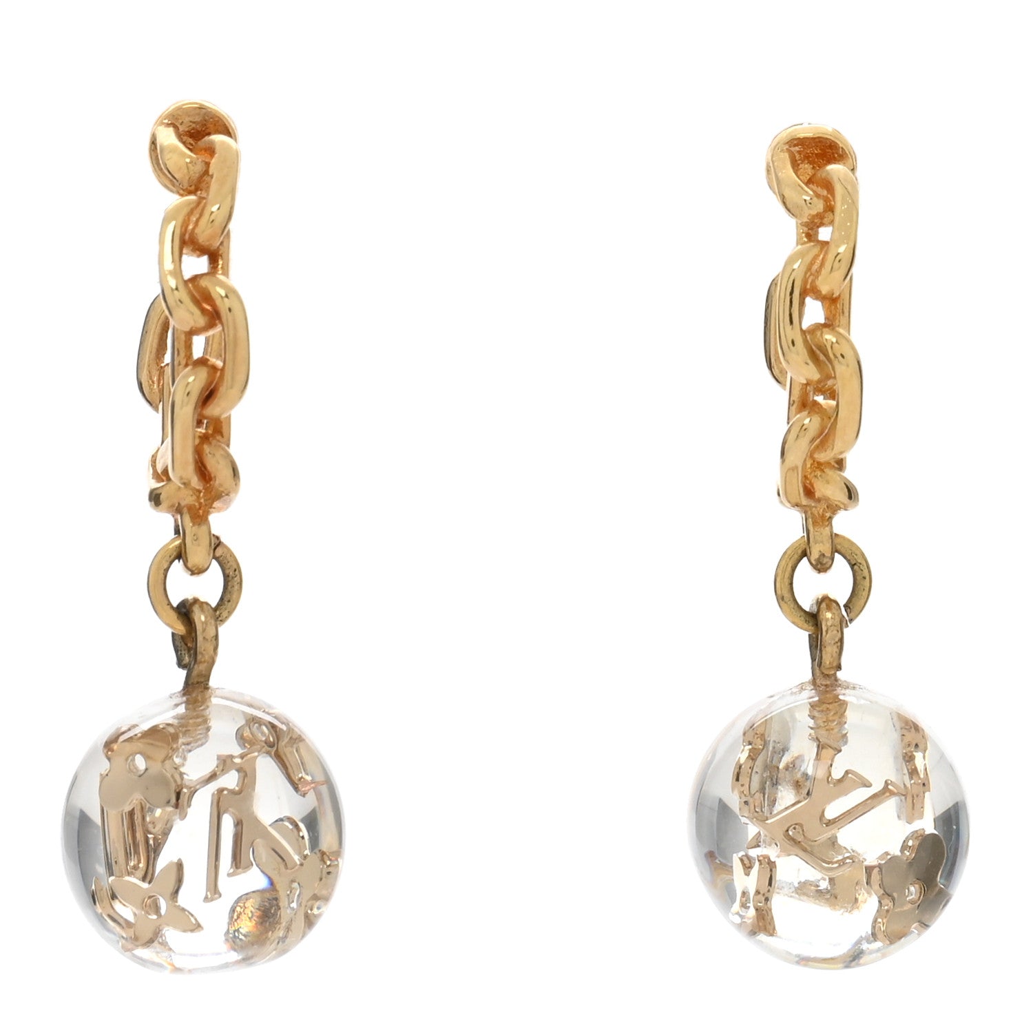 Louis Vuitton LOUIS VUITTON Resin Bubbles Inclusion Earrings Transparent 1 of 3