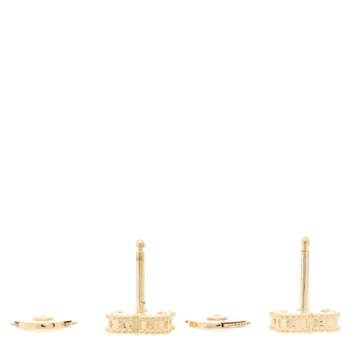 Van Cleef & Arpels 18K Yellow Gold Black Onyx Sweet Alhambra Earrings 3 of 5