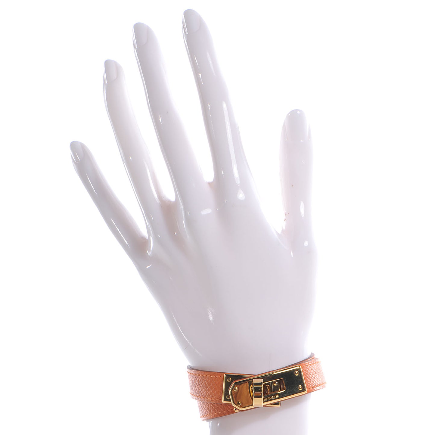 Epsom Kelly Double Tour Bracelet Orange XS