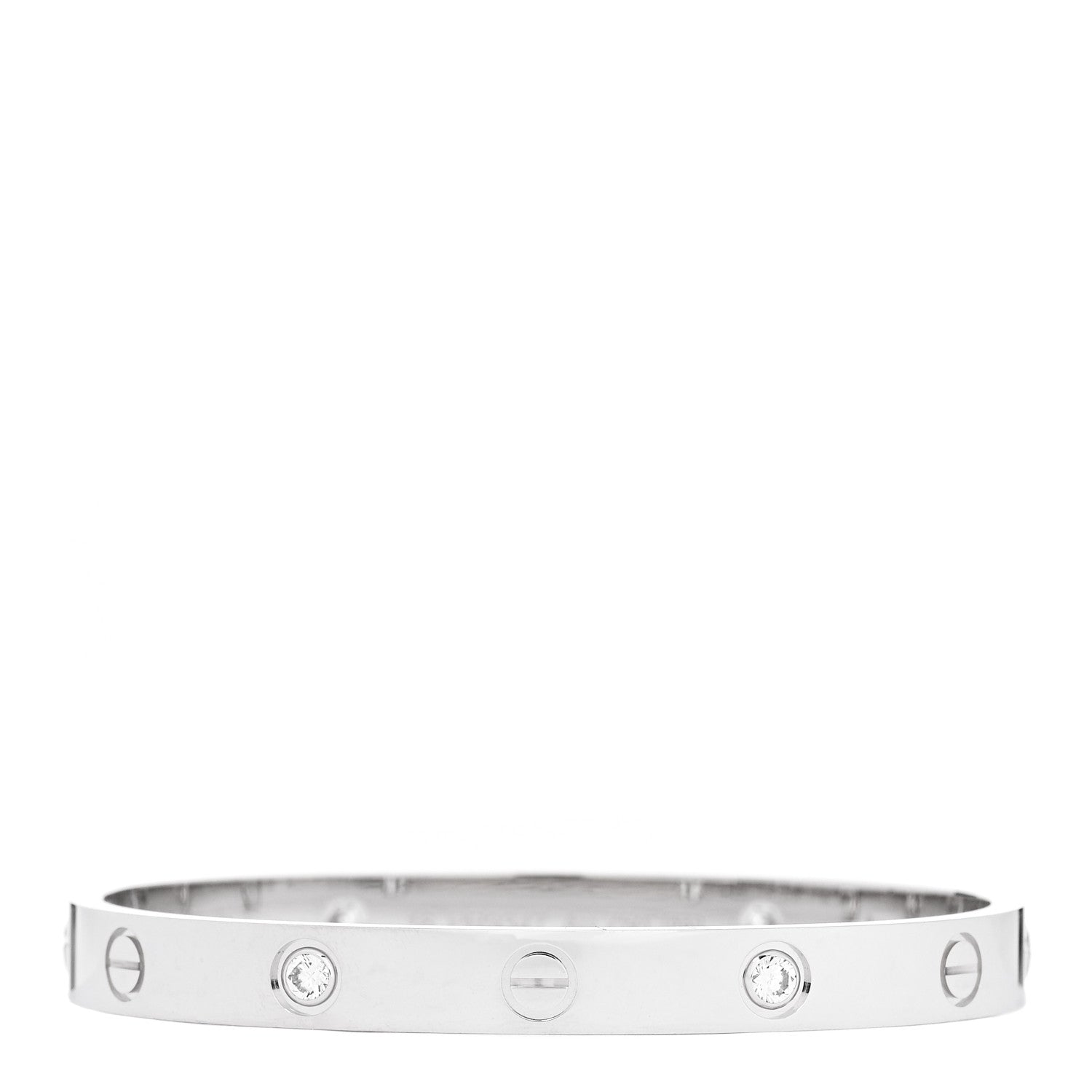 Cartier 18K White Gold 4 Diamond LOVE Bracelet 16 1 of 8