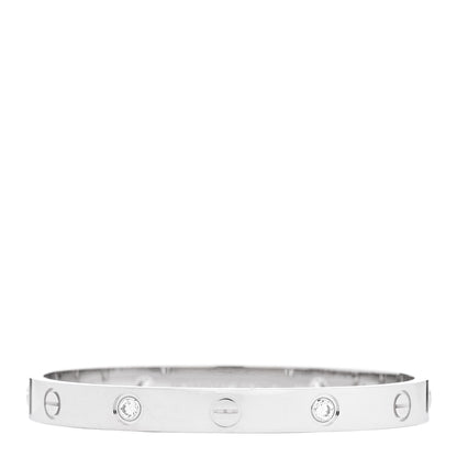 Cartier 18K White Gold 4 Diamond LOVE Bracelet 16 1 of 8