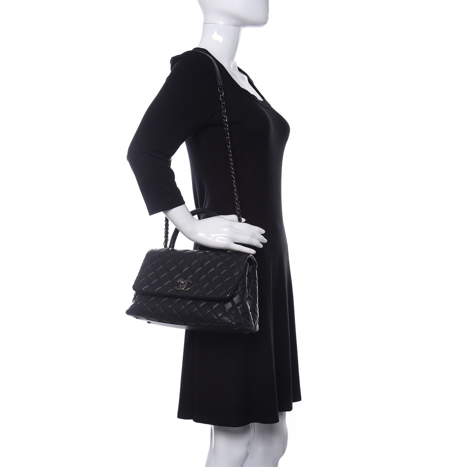 Chanel Caviar Quilted Small Coco Handle Flap Black 2 of 9