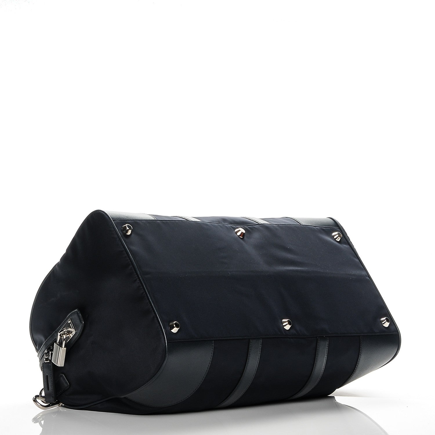 Prada Tessuto Nylon Saffiano Duffle Blue 4 of 8