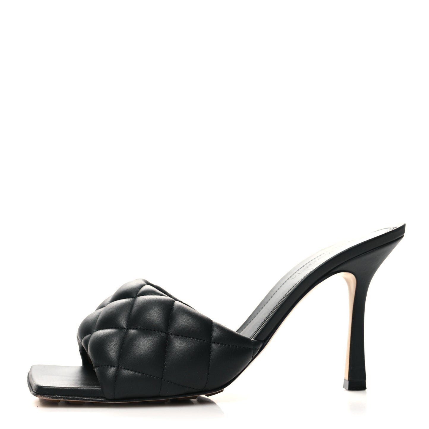 Nappa Matelasse Padded Mule Sandals 39 Black