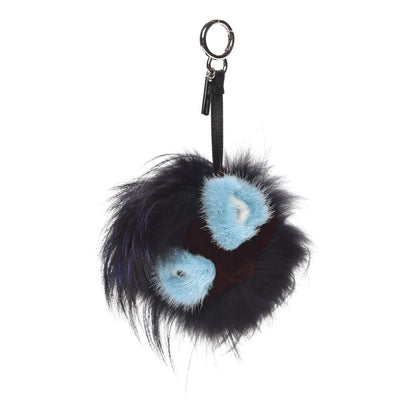 Fendi Mink Fox Rabbit Fur Vitello Flamingo Furme Monster Bag Charm Viola Multicolor Black 1 of 3
