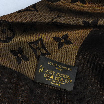 Louis Vuitton Silk Lurex Wool Monogram Shine Shawl Brown 5 of 5