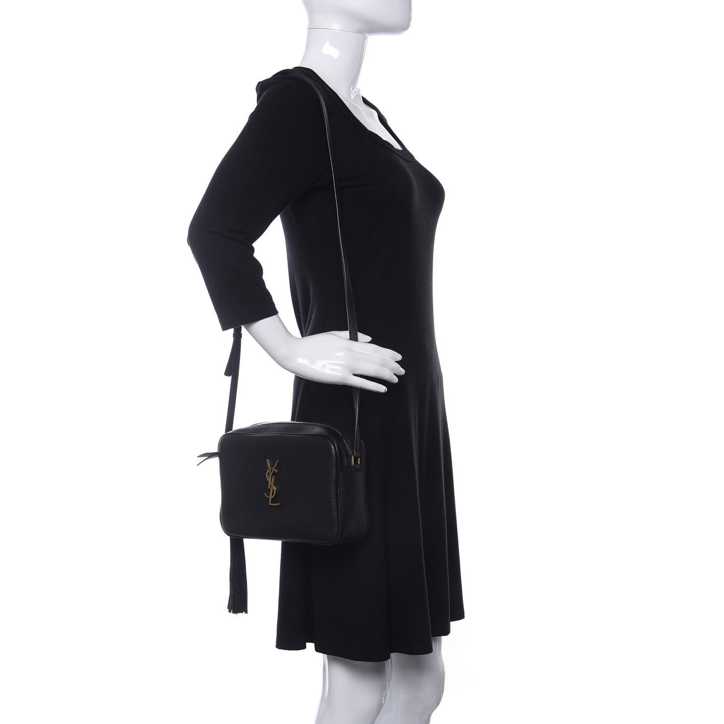 Lambskin Monogram Small Lou Camera Bag Black