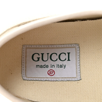 Gucci GG Monogram Suede Womens Low Top Sneakers 37 Beige Ebony Mystic White 9 of 10