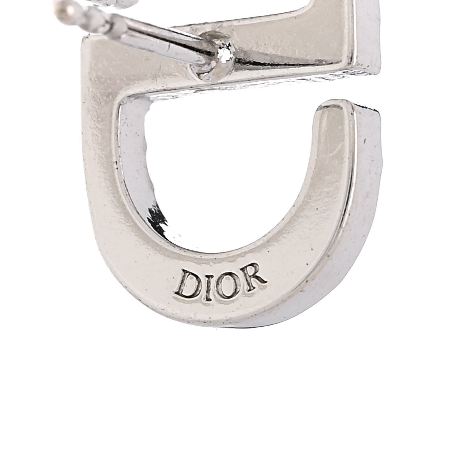 Christian Dior Crystal Petit CD Stud Earrings Silver 4 of 5