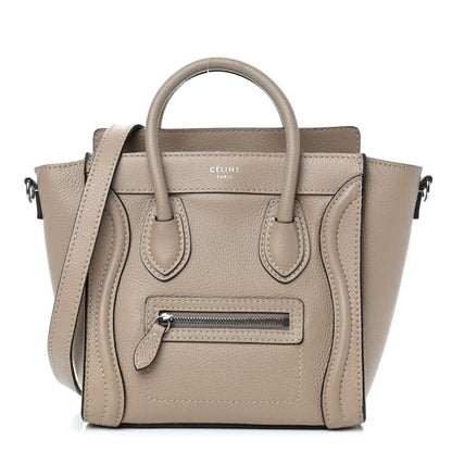 Celine Drummed Calfskin Nano Luggage Dune 1 of 6