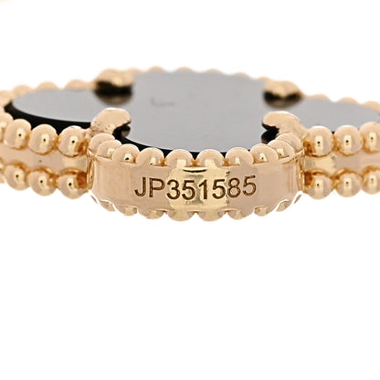 Van Cleef & Arpels 18K Yellow Gold Black Onyx 5 Motifs Vintage Alhambra Bracelet 4 of 4