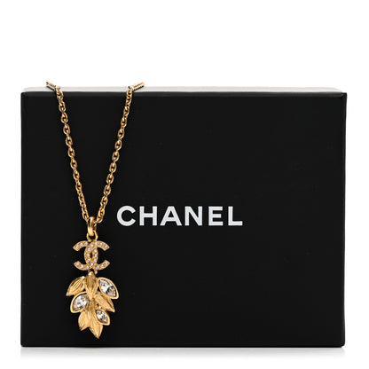 Chanel Crystal Sparkling Wheat CC Necklace Gold 6 of 6