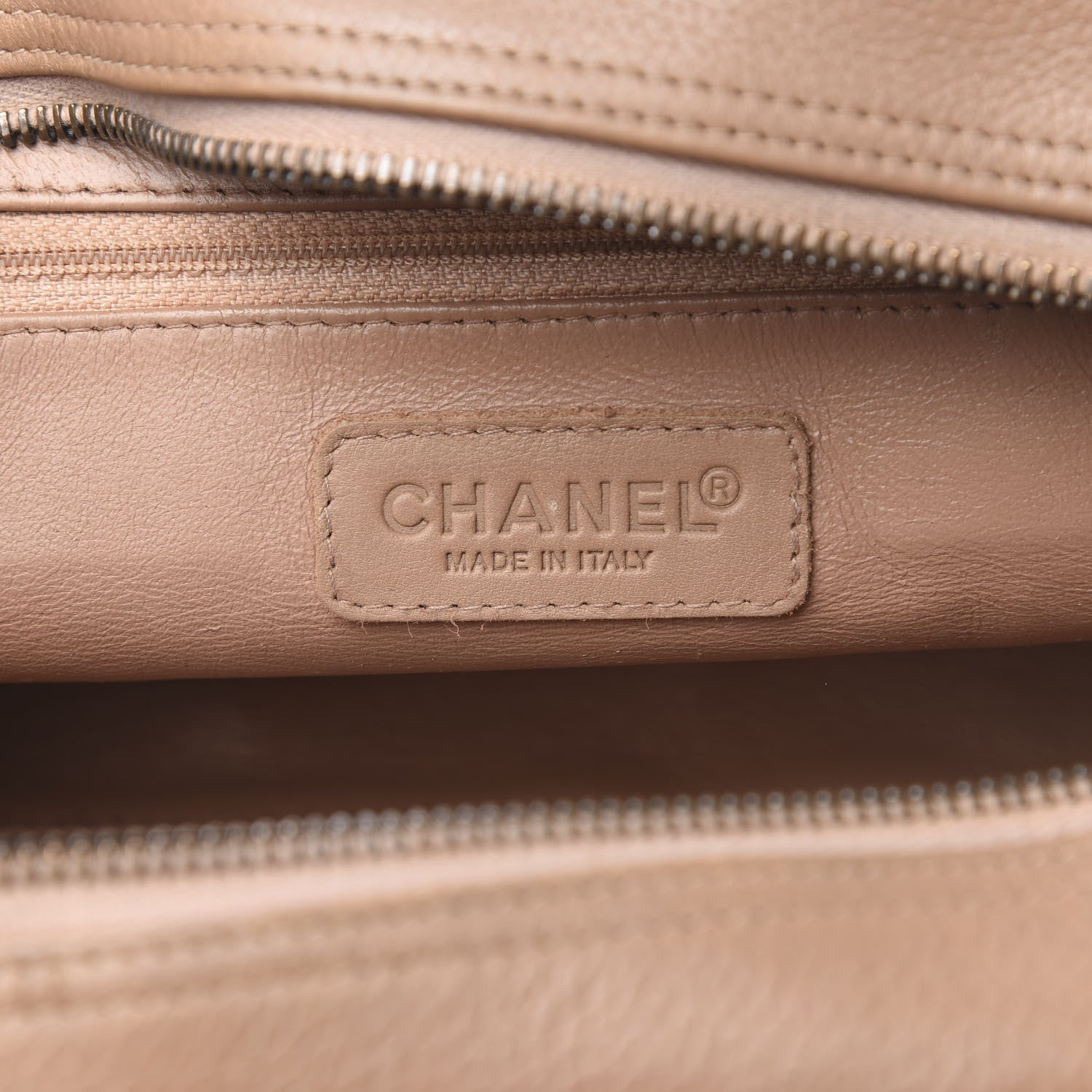 Chanel Calfskin Patent Quilted Small Bowler Bag Beige Black 6 of 12