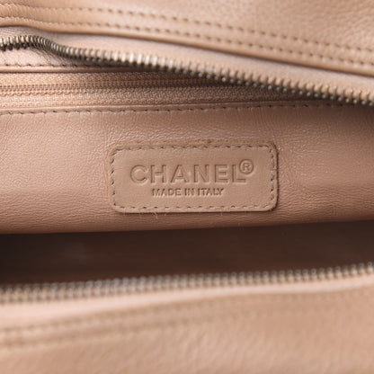 Chanel Calfskin Patent Quilted Small Bowler Bag Beige Black 6 of 12