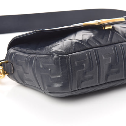 Fendi Nappa FF 1974 Embossed Baguette Midnight 10 of 11