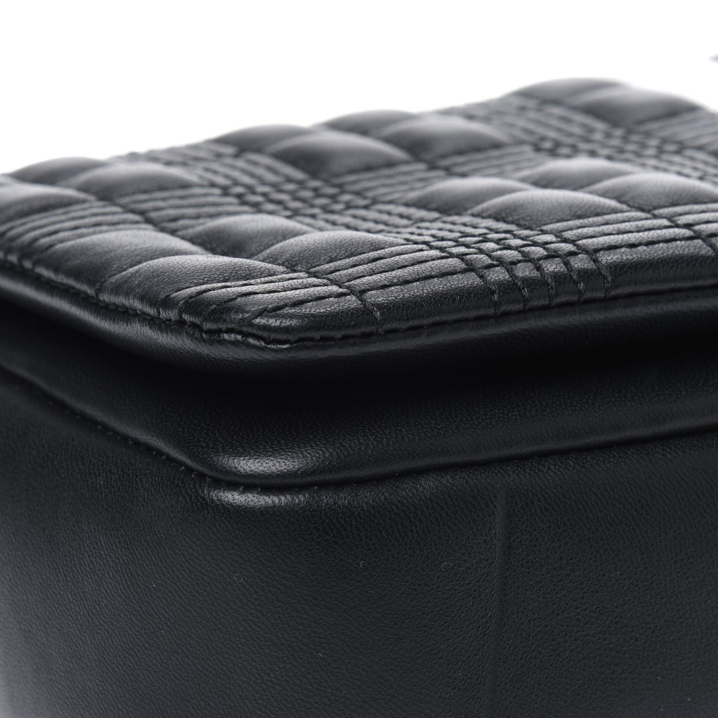 Lambskin Quilted Small Lola Bag White Black