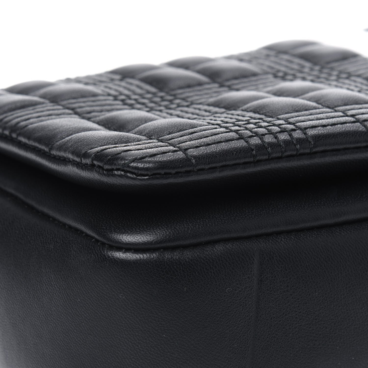 Burberry Lambskin Quilted Small Lola Bag White Black 11 of 15