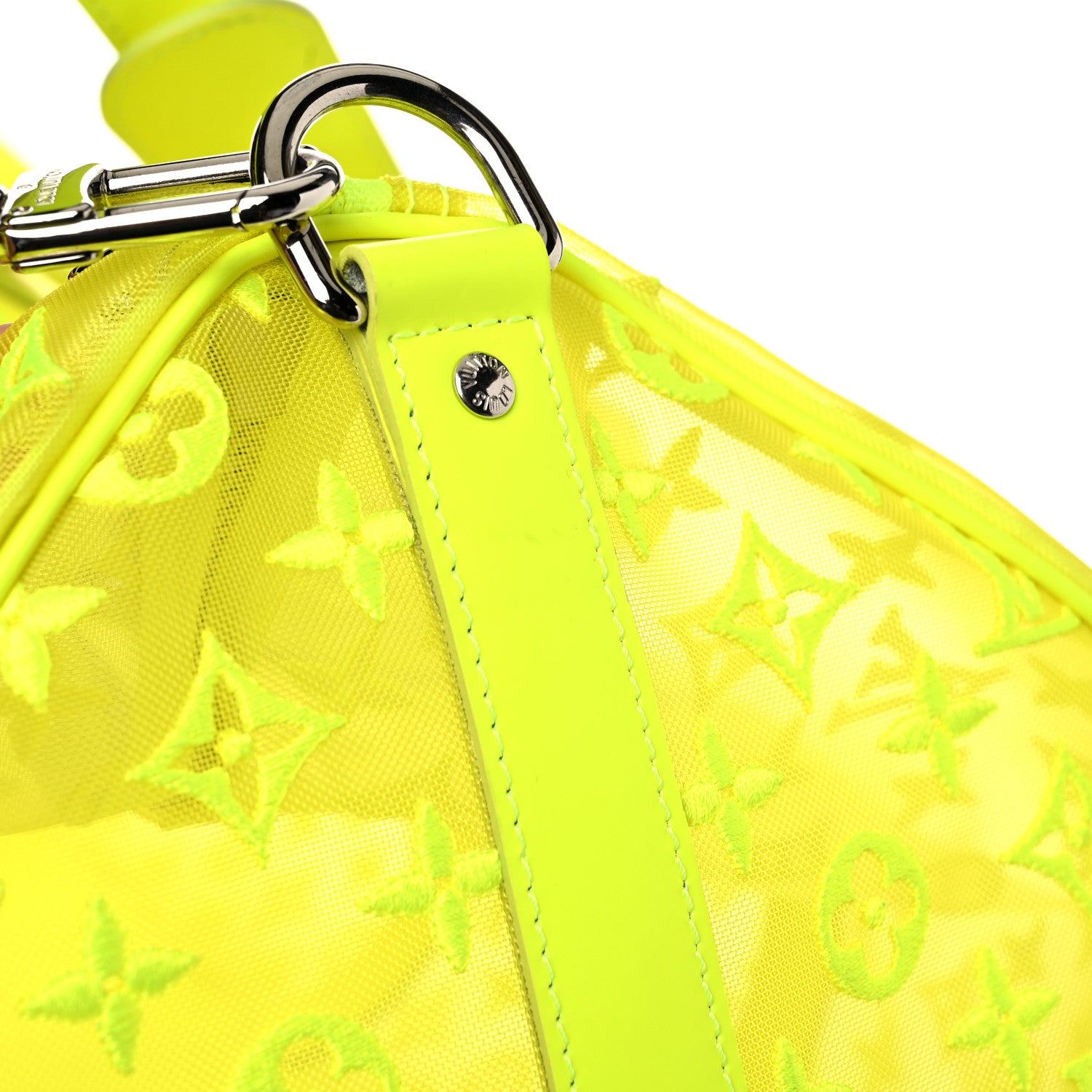 Louis Vuitton Monogram Fluo See Through Keepall Bandouliere 50 Yellow 14 of 15