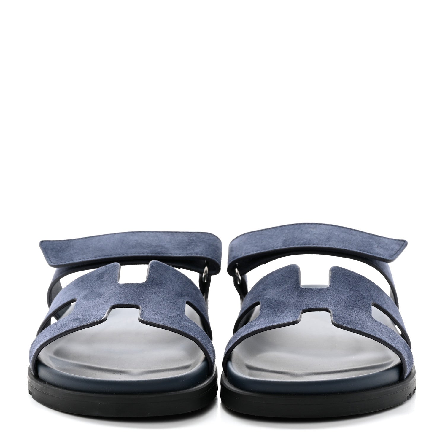 Hermes Suede Goatskin Womens Chypre Sandals 40 Bleu Celeste 2 of 9