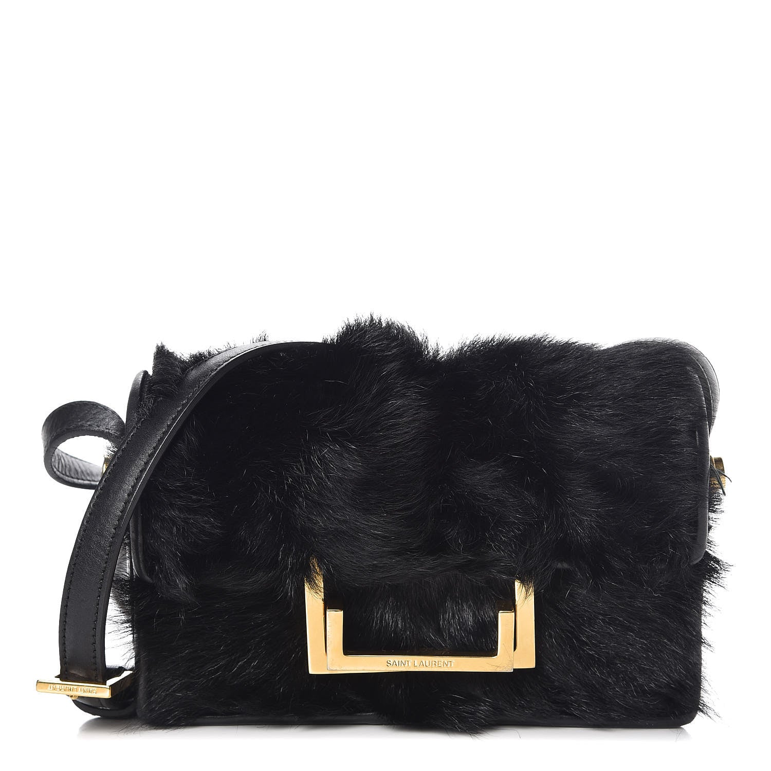 Saint Laurent Calfskin Pony Hair Small Lulu Shoulder Bag Black 1 of 9