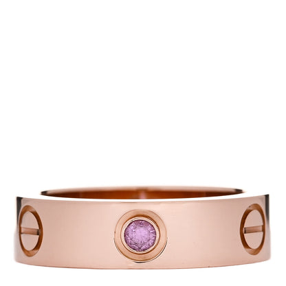 Cartier 18K Pink Gold Pink Sapphire 5.5mm LOVE Ring 54 6.75 1 of 5