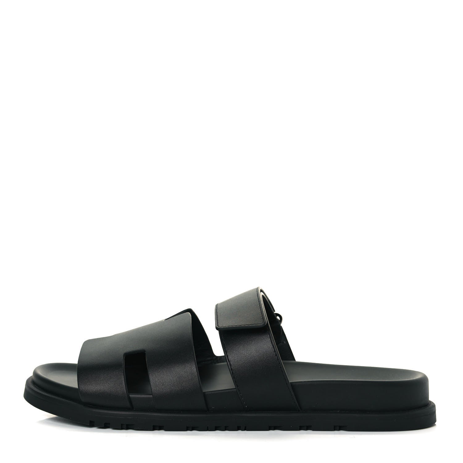 Hermes Calfskin Mens Chypre Sandals 43 Black 1 of 9