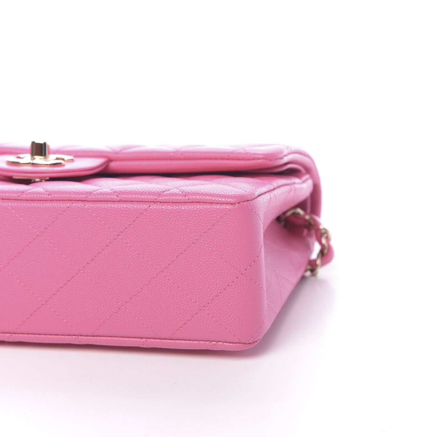 Caviar Quilted Small Double Flap Pink