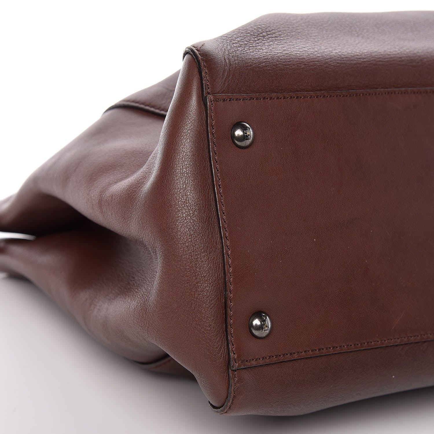 Fendi Vitello Zucca Large Peekaboo Iconic Satchel Marrone Tobacco 6 of 12