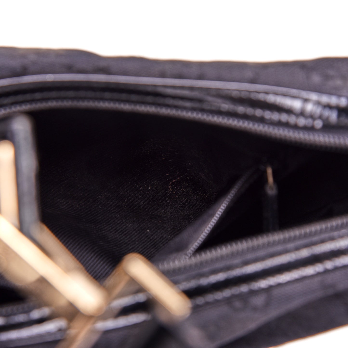 Canvas Patent Monogram Shoulder Bag Black