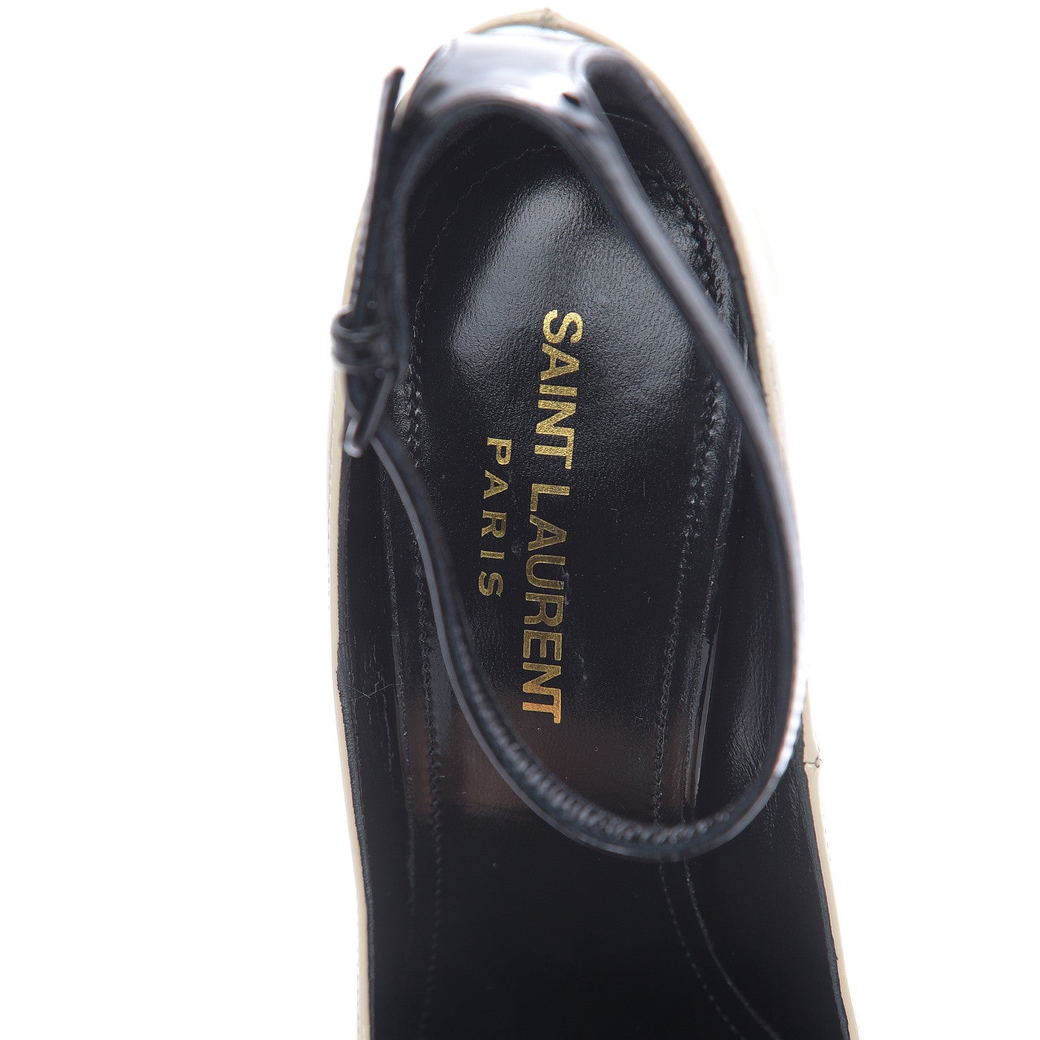 Saint Laurent Patent Calfskin Ankle Strap Zoe 105 Pump 36 White 7 of 10